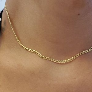 16" Solid 10k Gold Cuban Link Chain Necklace
